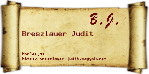 Breszlauer Judit névjegykártya